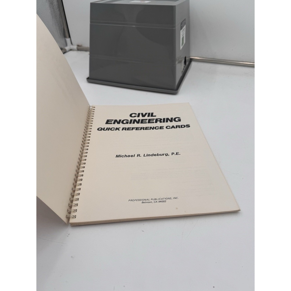 Civil Engineering Quick Reference Cards Michael R. Lindeberg PE Engineering - Picture 5 of 5